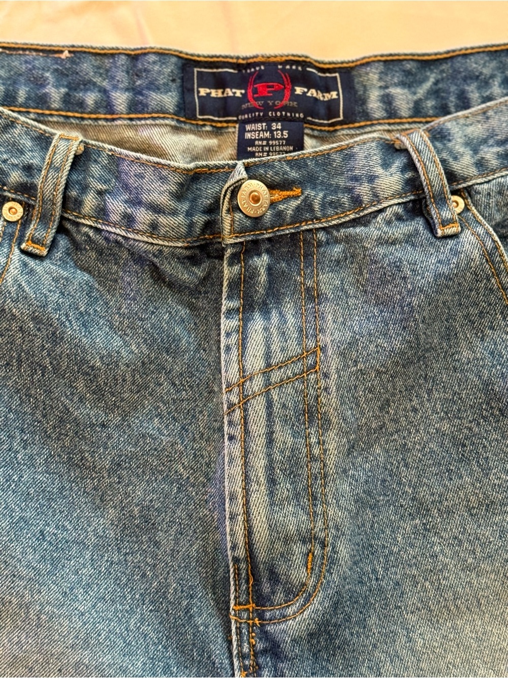 Vintage Phat Farm New York Denim Shorts Men’s 34 Y2K Baggy Hip Hop Skate